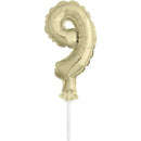 Unique Party Gold Mini-Number Balloon Cake Topper 12.7cm  - Pack of 1