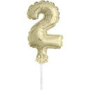 Unique Party Gold Mini-Number Balloon Cake Topper 12.7cm  - Pack of 1