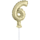 Unique Party Gold Mini-Number Balloon Cake Topper 12.7cm  - Pack of 1