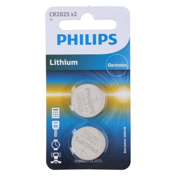 Phillips Lithium 3V Cell Batteries CR2025  - Pack of 2