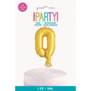 Unique Party Gold Mini-Number Balloon Cake Topper 12.7cm  - Pack of 1