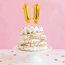 Unique Party Gold Mini-Number Balloon Cake Topper 12.7cm  - Pack of 1