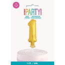 Unique Party Gold Mini-Number Balloon Cake Topper 12.7cm  - Pack of 1