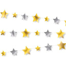 Unique Silver & Gold Stars Garland 2.74 m