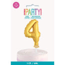Unique Party Gold Mini-Number Balloon Cake Topper 12.7cm  - Pack of 1