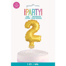 Unique Party Gold Mini-Number Balloon Cake Topper 12.7cm  - Pack of 1