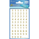 Zweckform 0-9 Numbers 7mm Labels Gold on Transparent Squares 10x10mm Weatherproof - Pack of 120