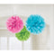 Amscan Pink, Green & Blue Fluffy Decorations - Pack of 3