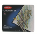 Derwent Graphitint Tinted Graphite Drawing Pencils Watersoluble Professional Quality - Tin Set