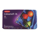 Derwent Coloursoft Colouring Pencils Drawing & Writing Ideal For Colour Building Professional Quality - Tin Set