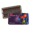 Derwent Coloursoft Colouring Pencils Drawing & Writing Ideal For Colour Building Professional Quality - Tin Set