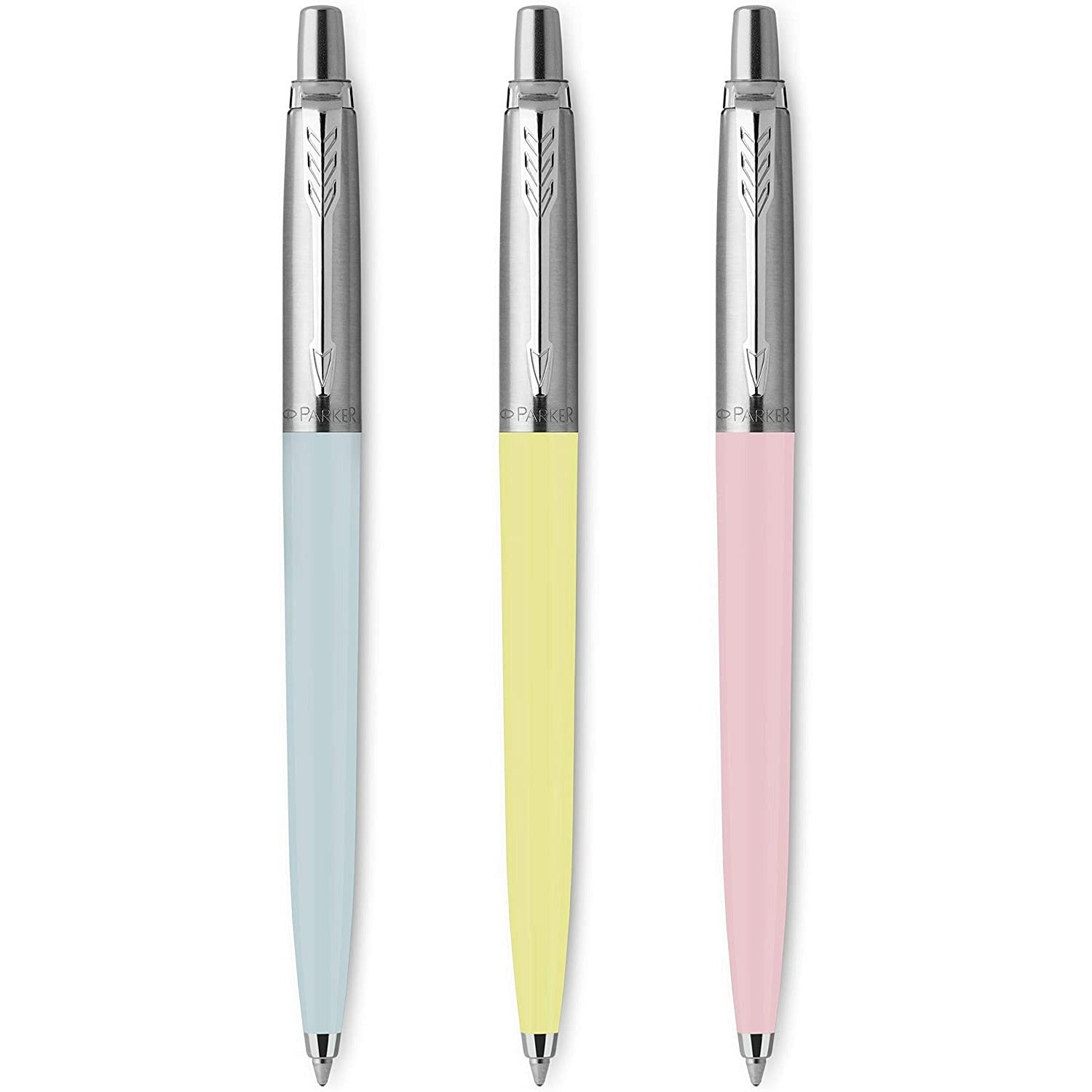 Parker Jotter Originals Pastel Blue, Yellow & Pink Ballpoint Pen Set - Pack of 3