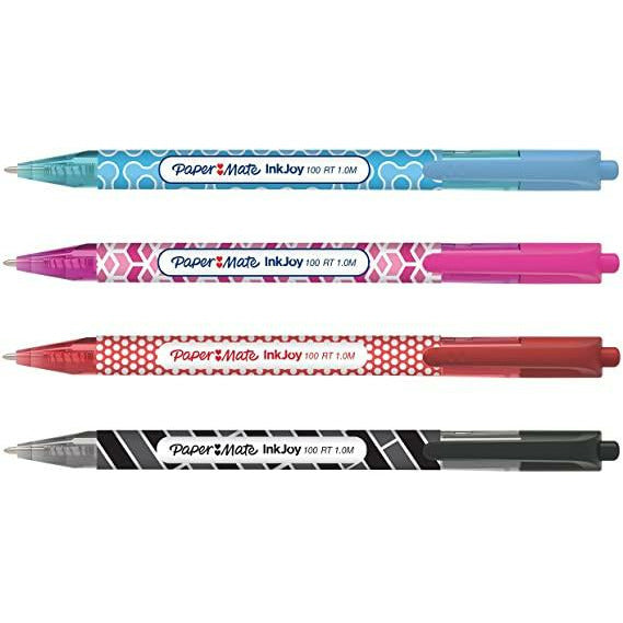 Paper Mate InkJoy 100RT Retractable Ballpoint Pens | Medium Point (1.0mm) |  Black | 100 Count