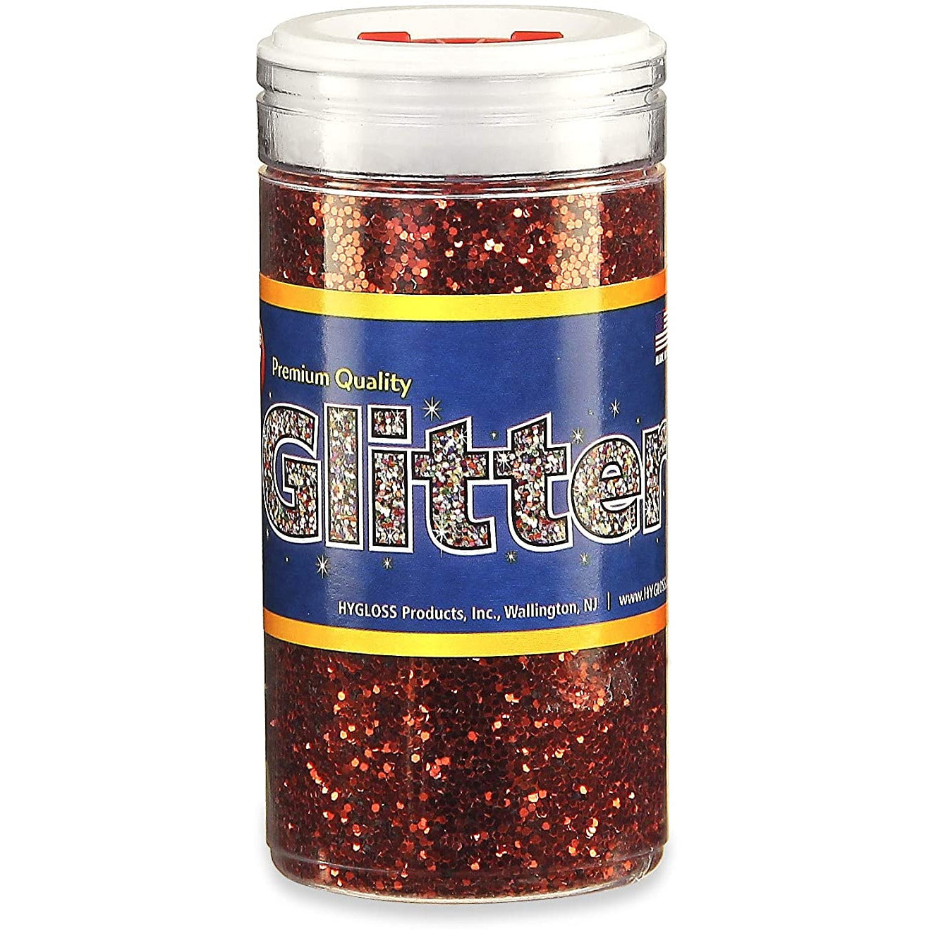 Hygloss Shaker Jar Sparkling Crystals Glitter Red - 4 oz.