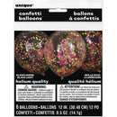 Unique 12" Confetti Balloons - Pack of 6