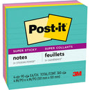3M Post-it® Super Sticky Lined Notes 4"x4" Miami Collection - Pack of 4 Colored