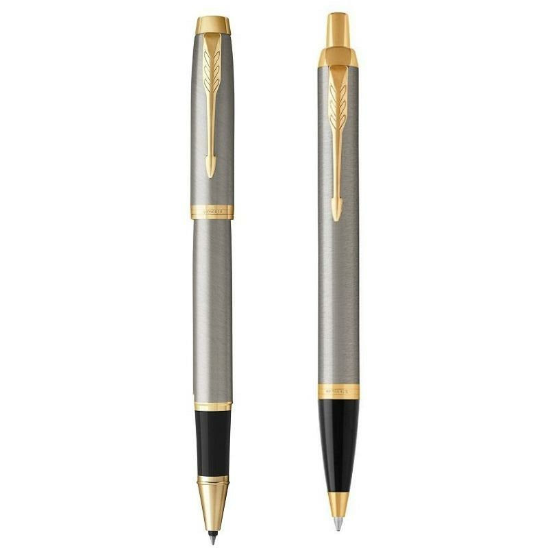 Parker IM Brushed Metal GT Rollerball & Ballpoint Pen Set