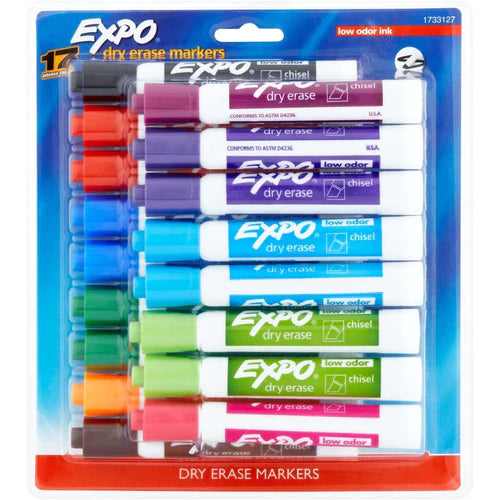 Expo White Board Markers - Set of 17