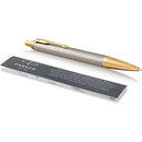 Parker IM Premium Warm Silver GT Rollerball & Ballpoint Pen Set