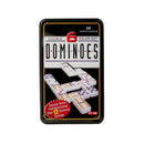 Double 6 Color Dot Dominoes in Tin Box - 28 Dominoes