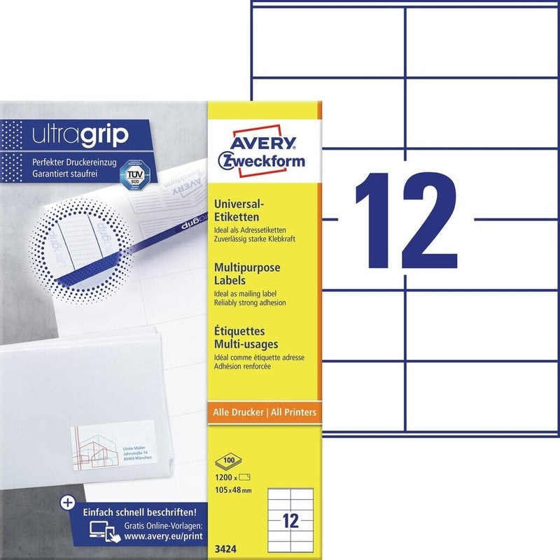 Zweckform Universal Labels Printable A4 Sheets - Pack of 100 sheets