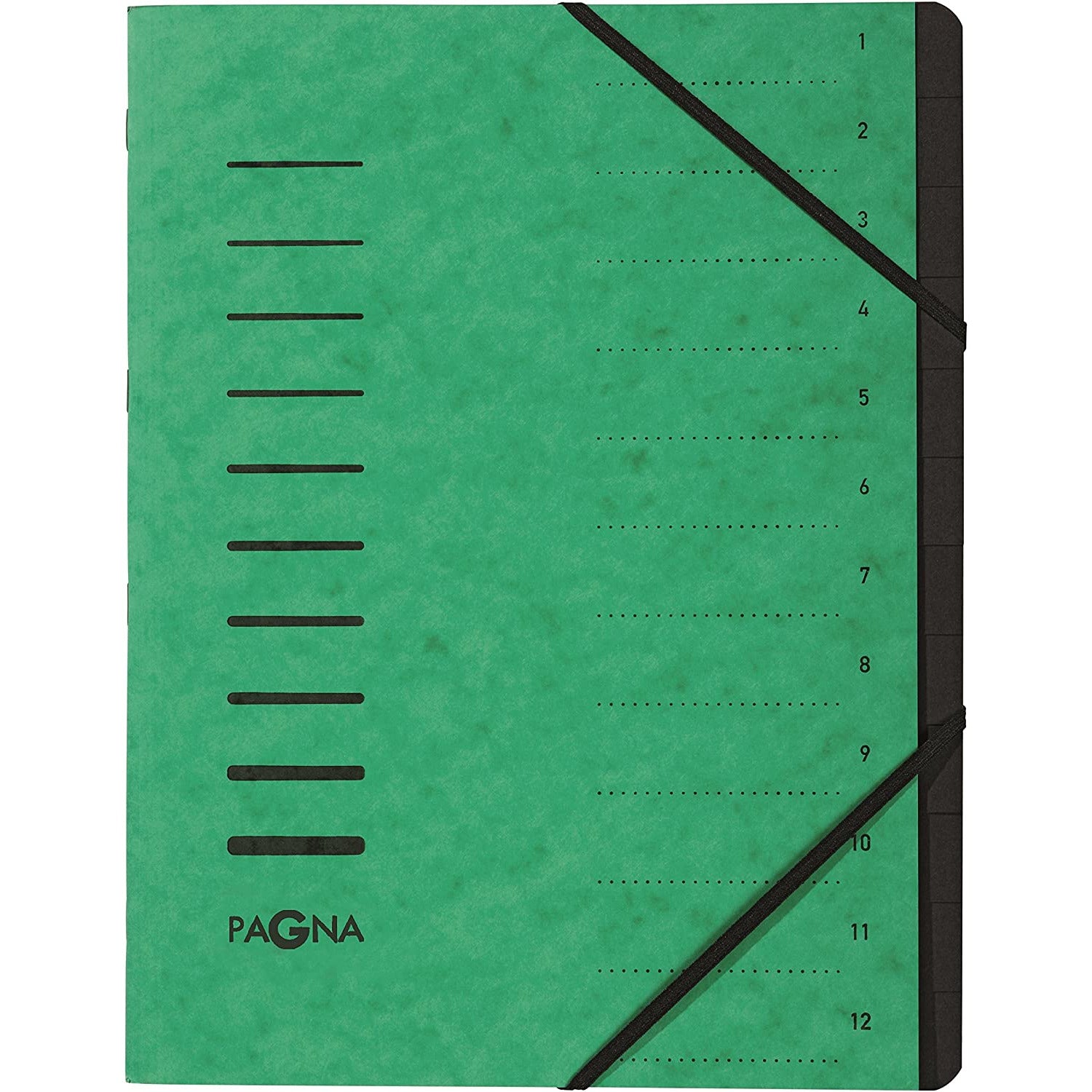 Pagna 12 Signature Divder Book Folder with Elastic Band - A4