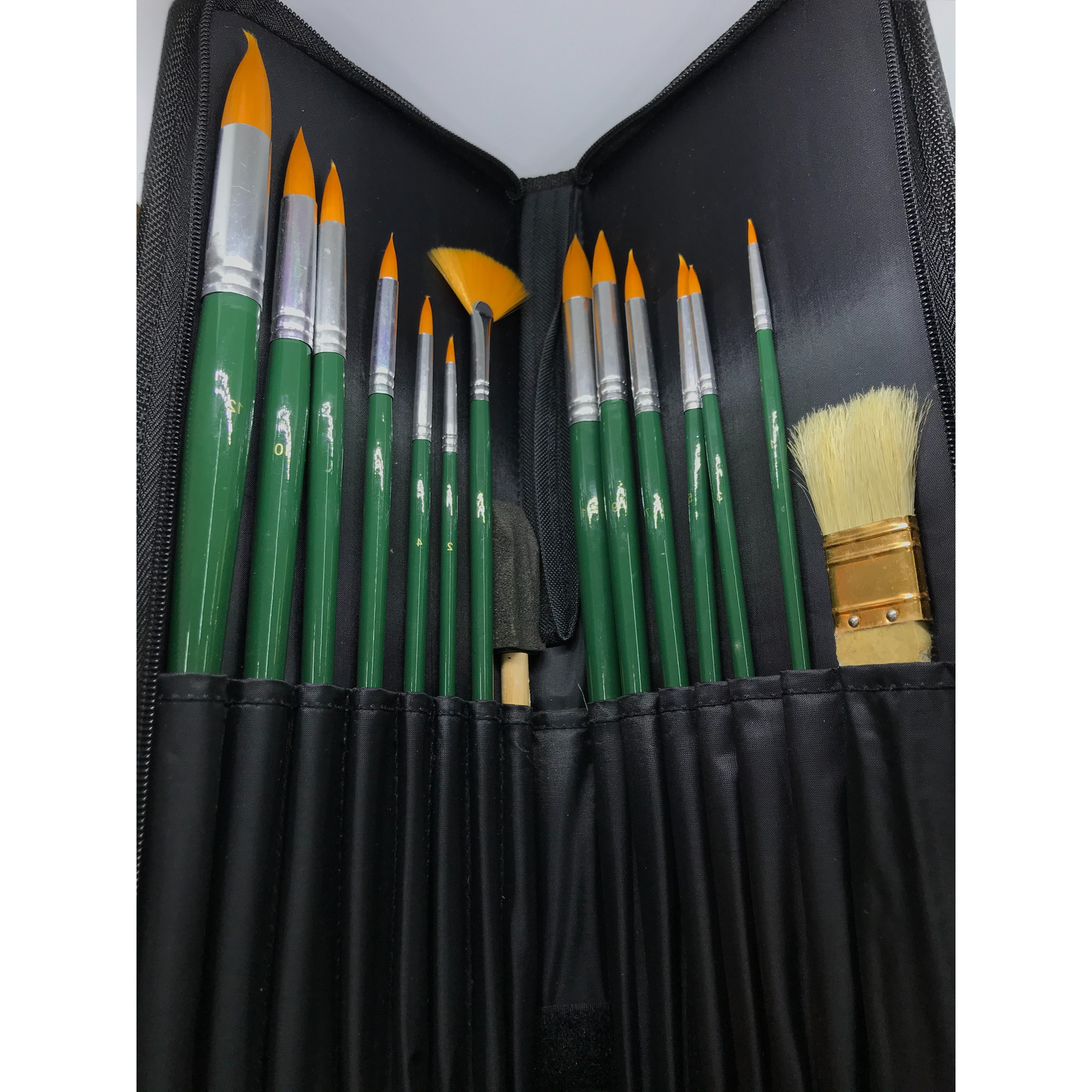 Sis Art Oil & Acrylic Nylon Round Brush Case - Set of 15