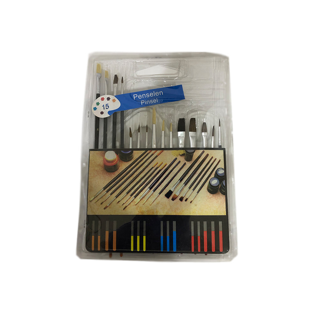 Sis Art Oil & Acrylic Paint Brushes Set of 15 Asst Sizes