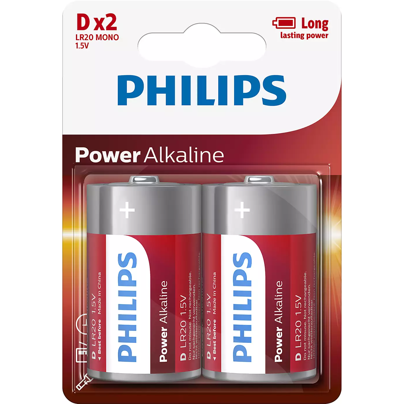 Philips D Power Alkaline Battery / Pack of 2