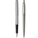 Parker Jotter Stainless Steel CT Fountain + Ballpoint Pen Set