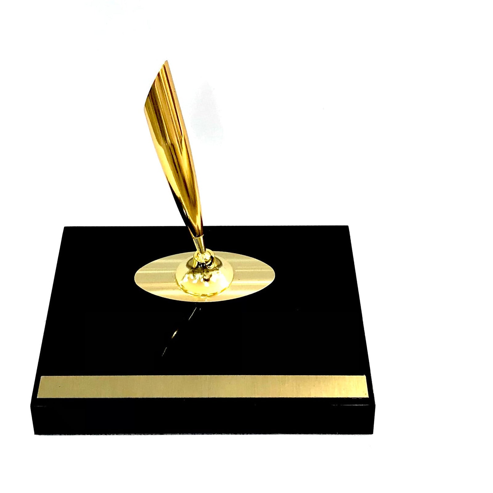 Gold Pen Stand Single Pen Gloss Acrylic Black