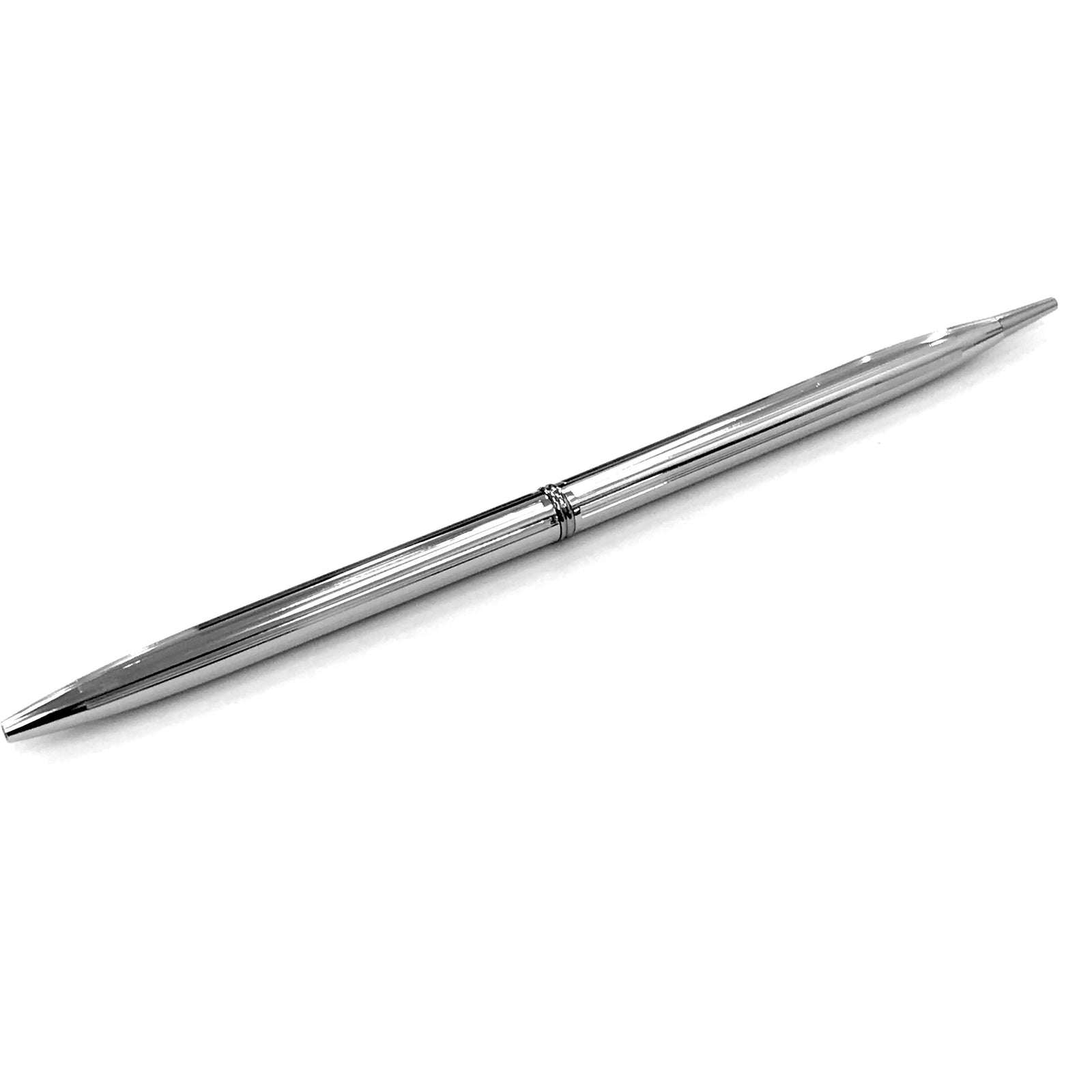 Pen for Desk Pen Stand Narrow Grip Silver Ballpoint Pen