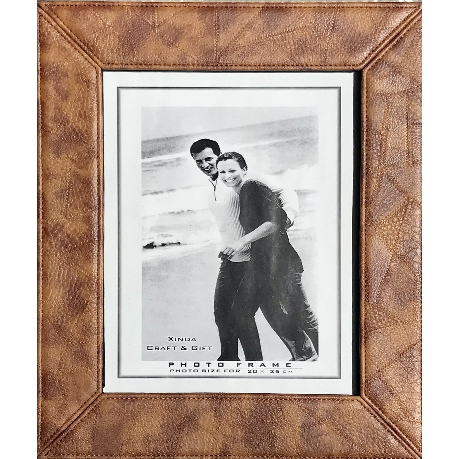 Leather-Style 20x25 cm Desk Photo Frame