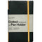 Notes & Dabbles Flynn Dotted Notebook Journal Grey Hard Cover with Pen Holder - A5