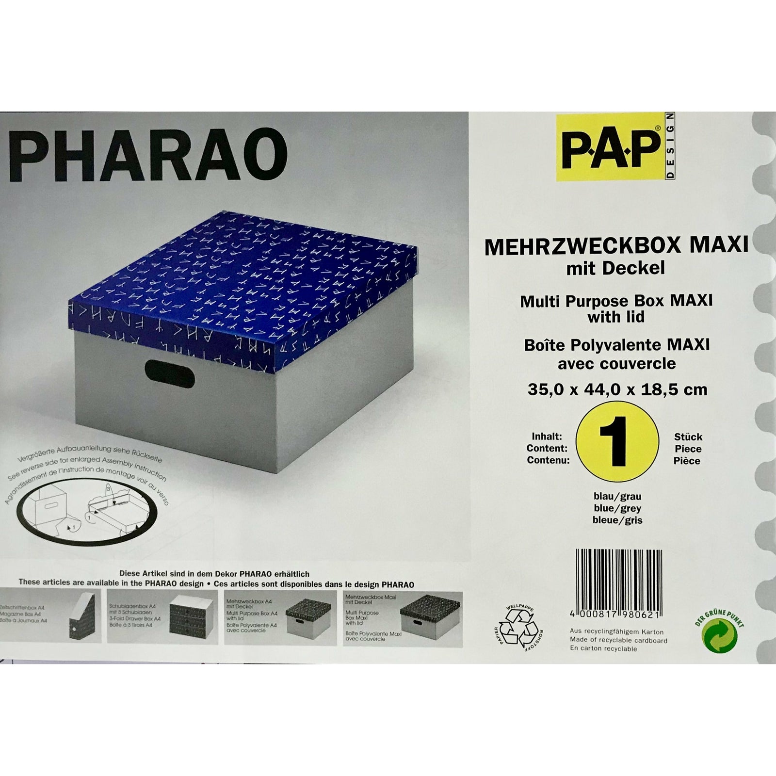 Nips Pharao Multipurpose Box with Lid 35x44x18.5 cm