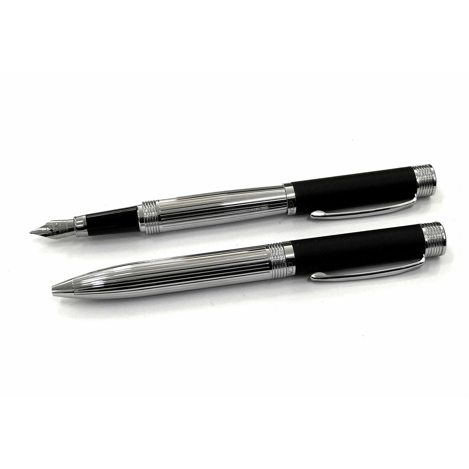 Concord Stainless Steel Black CT Fountain & Ballpoint Pen Set