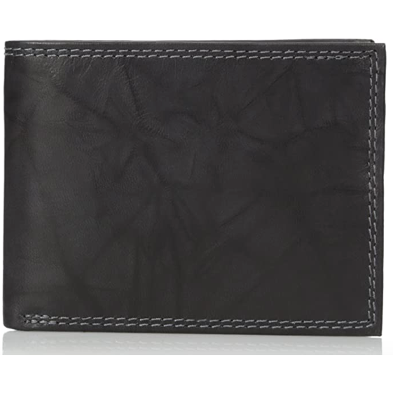 Buxton Genuine Leather Credit Card Billfold Wallet - Black