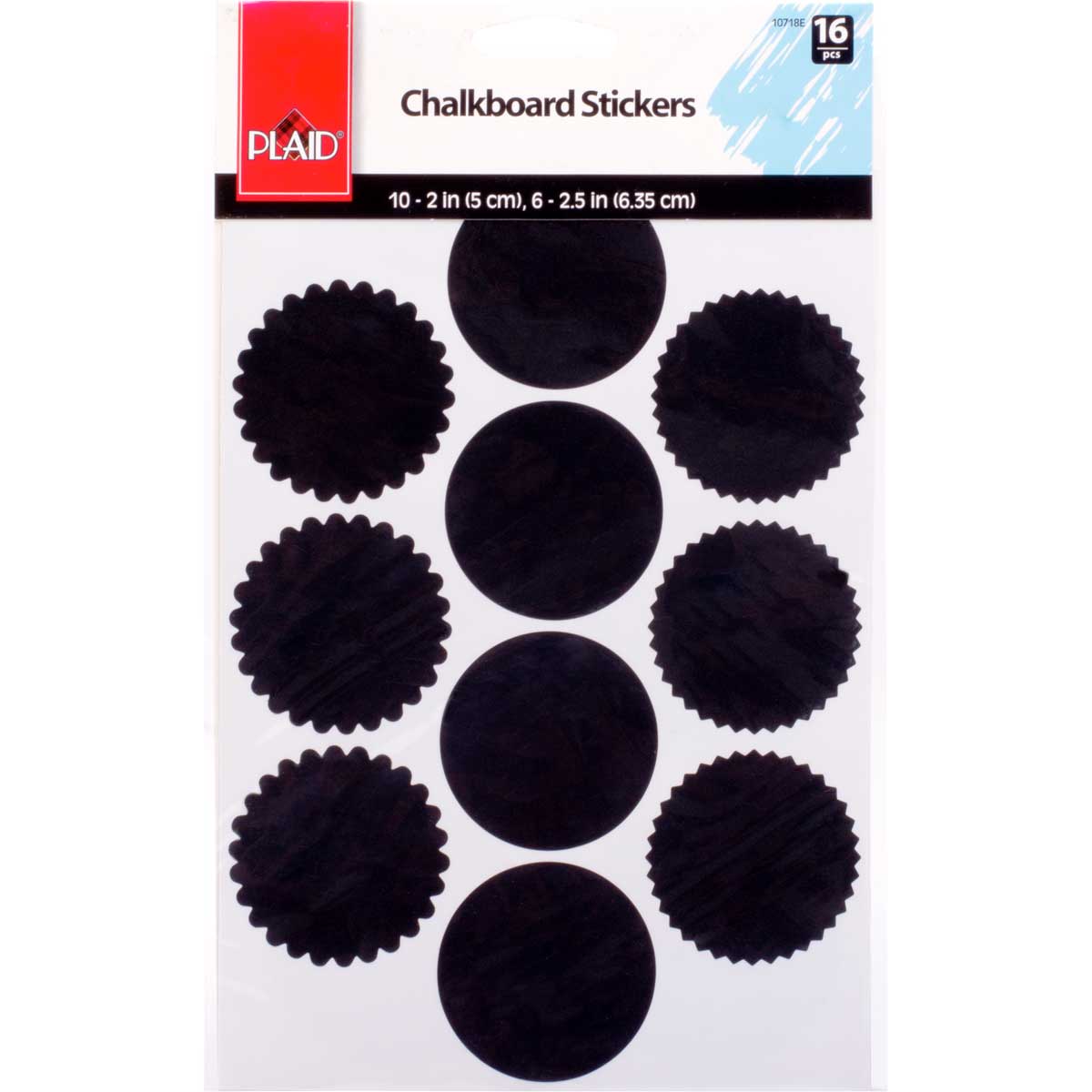 Plaid Black Chalkboard Stickers - Pack of 16