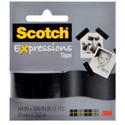 3M Scotch Expressions Washi Tape 19mm x 7.62 m - Black