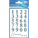 Zweckform 0-9 Numbers 16mm Labels Silver Holographic on Transparent Squares 20x17mm - Pack of 40 (2 Sets)