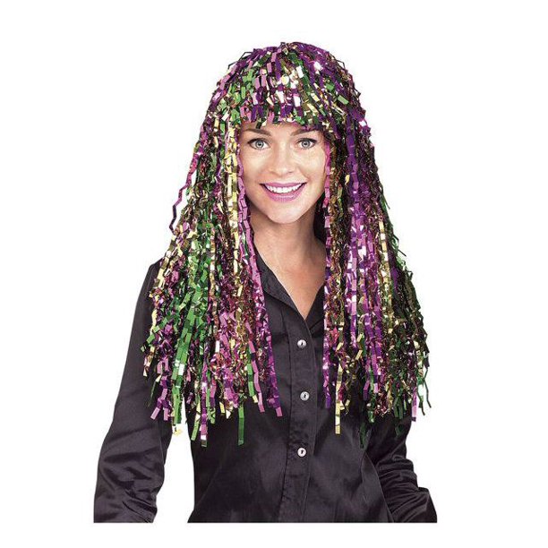 Mardi Gras Tinsel Wig