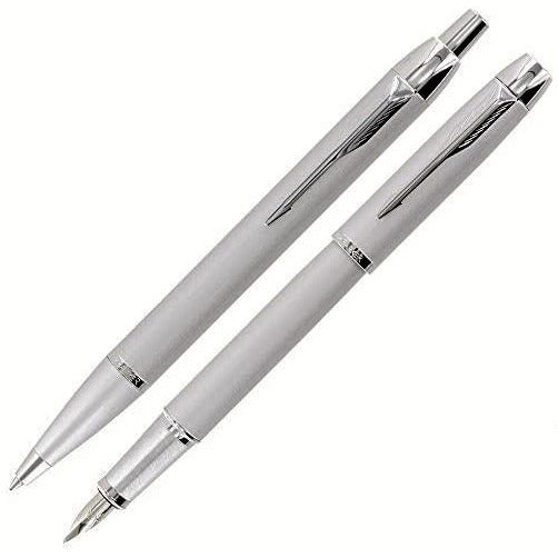 Parker IM Silver CT Fountain & Ballpoint Pen Set