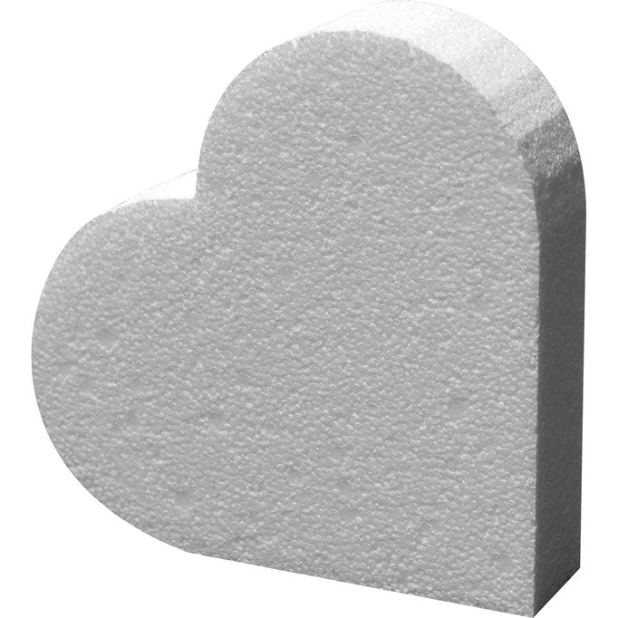 Mobius Polystyrene Heart Flat Shape 15cm