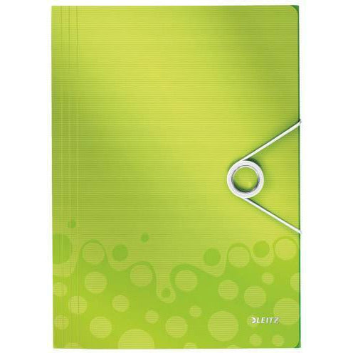 Leitz WOW Plastic 3 Flap Folder with Elastic Band - A4