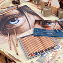 Derwent Lightfast Pencils Tin Round Premium Core Strength Creamy Texture Ideal For Fine Art Drawing & Colourings Professional Quality - Tin Set