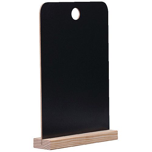 لوح طباشير أسود قائمة مع قاععدة خشبية ١٥×١٩سم