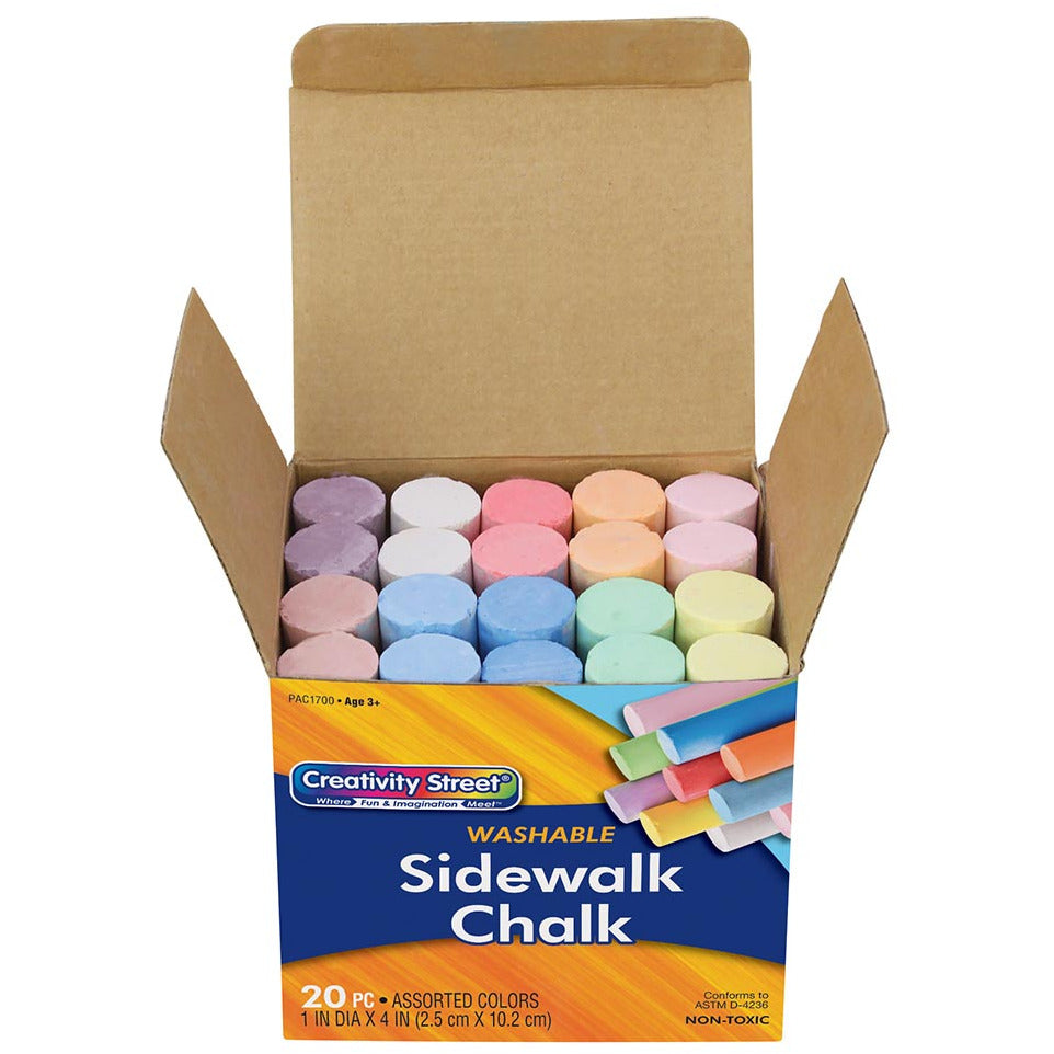 Pacon Creative Street Washable Sidewalk Chalk 25x102mm - Box of 20