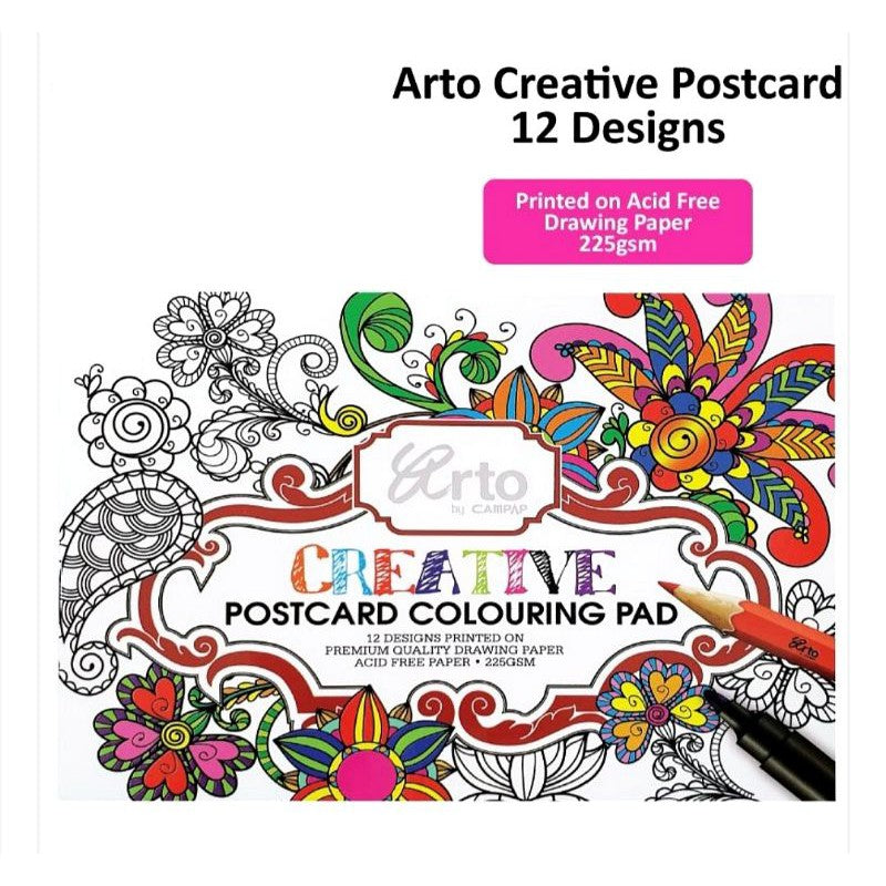 CampAp Arto Postcard Adult Coloring Pad - 16.5 X 12 CM