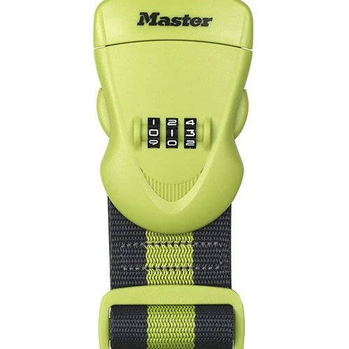 Master Lock 2m Combination Luggage Strap - Green & Grey