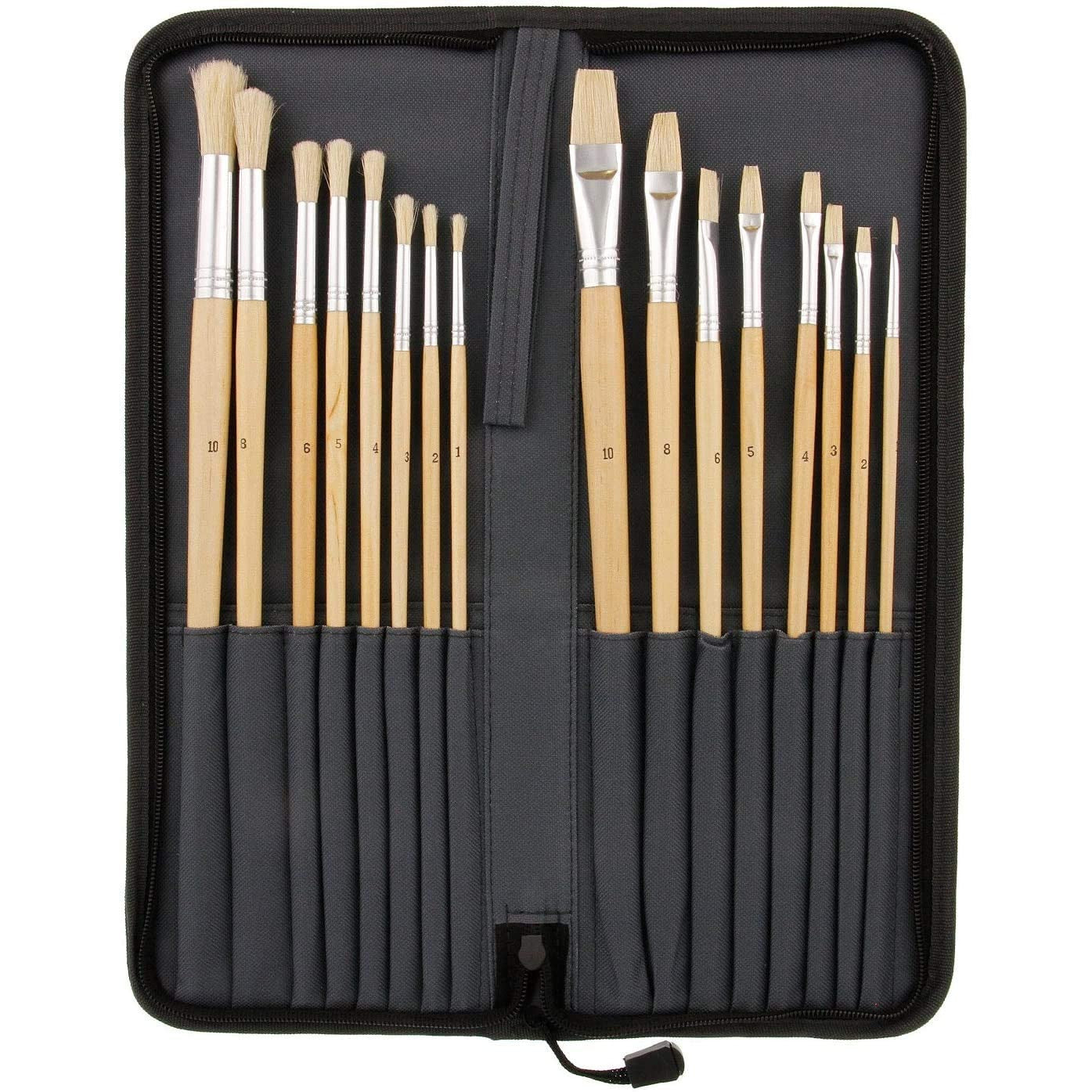 Sis Art Oil & Acrylic Bristle Brush Case - Set of 16